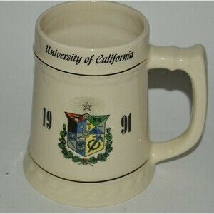 Vintage University of California TKO Fraternity Ceramic Beer Stein 1991 “JTJ”